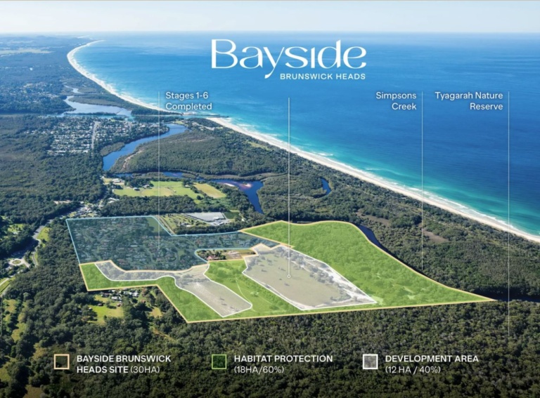Bayside Brunswick Heads Aerial image